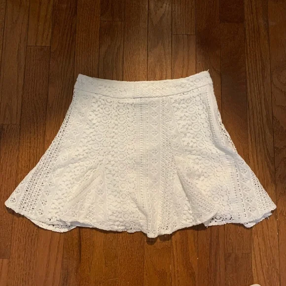 H M Skirts Hm White Crochet Lace Skater Skirt Poshmark